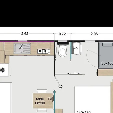 مكان تخييم Mobil-home Confortable - 2 Pers. - Api-1-52-2522